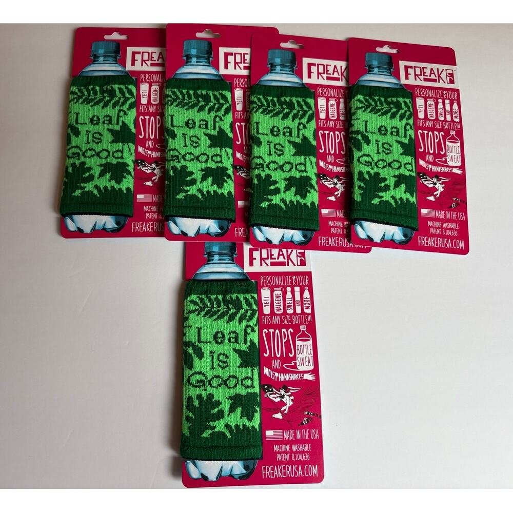 Freaker Knit Bottle Zoozies Plant is Good Lot of 5 New